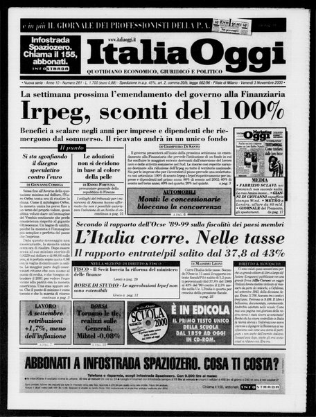 Italia oggi : quotidiano di economia finanza e politica